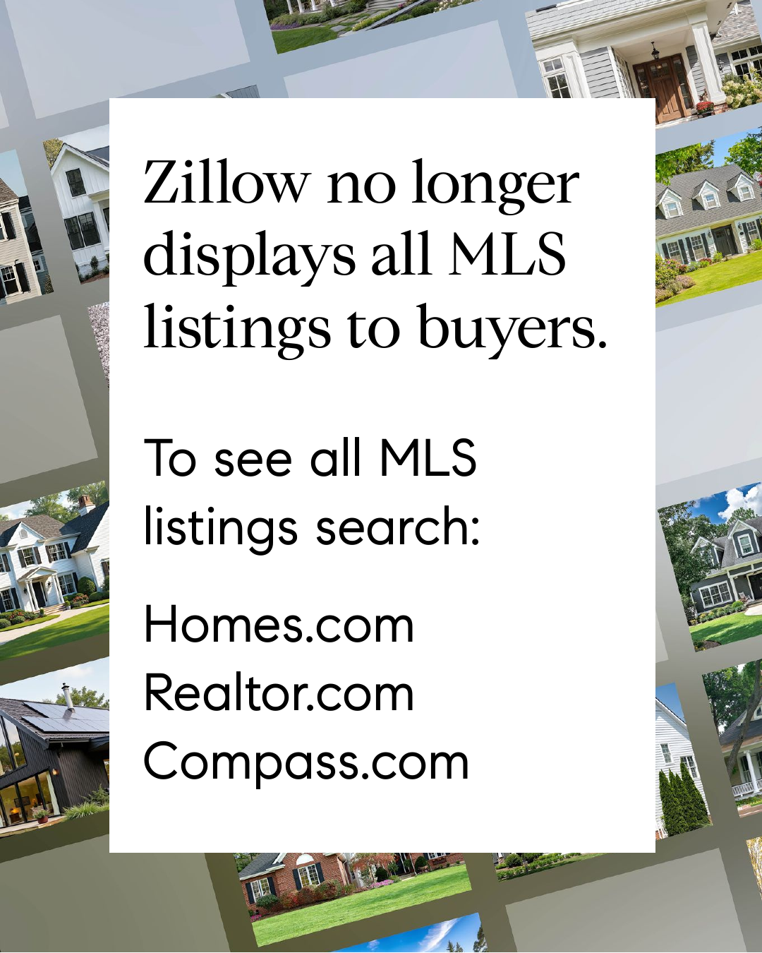 Zillow no longer displays all MLS listings to buyers